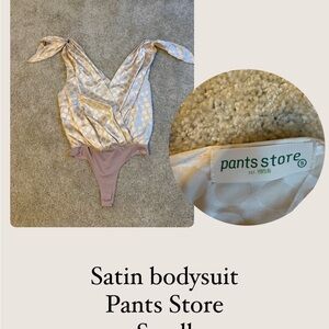 Pants Store Satin Bodysuit - Cream